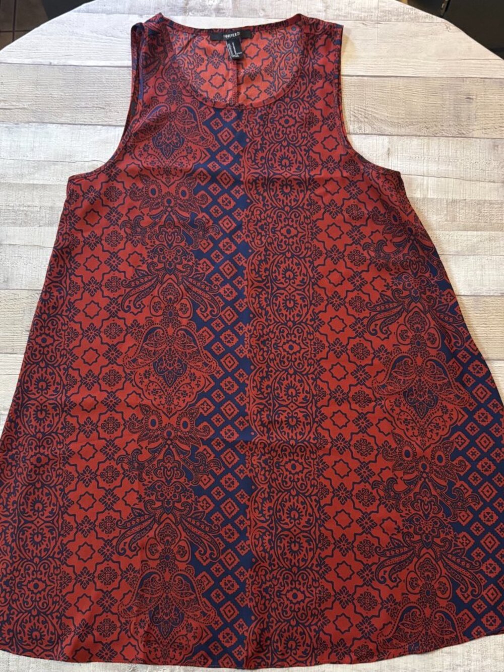 Forever 21 Paisley Print Sleeveless Shift Dress